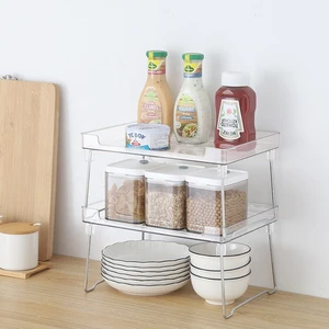Cheap Plastic Foldable Desktop Shelving 70%PET 30%FE Organizer Multifunction Dustproof Compartments for Bedroom & Kitchen
