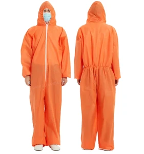 High Quality Disposable Water Proof PP NonWoven Protection Workwear Coveralls with Hood for Cleanroom Use Loose Fit