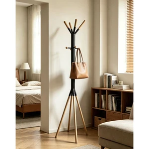 Iron Freestanding Coat Rack with 8 Hooks for Bedroom Home Hotel Use-Modern Clothing Organizer