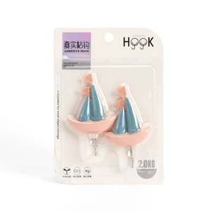 Gift Plastic Adhesive Key Holder for Wall Kitchen Bathroom Heavy Duty Creative-idea Cute Sticky Towel Hook