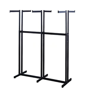 Modern Metal Garment Display Rack 1160*500*1580mm 6-Shelves Six-Arms Cloth Hanging Stand Foldable Portable Freestanding Powder