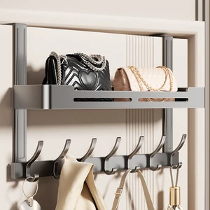 Wall-mounted Storage Rack for Doors; Suitable for Living Room, Bedroom, Toilet and Bathroom Doors; Double-layer Storage Shelf