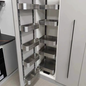304/201 Stainless Steell Pantry Unit Kitchen Accessories Functional Fittings Cabinet Pull Out Kitchen Storage Basket Organizer