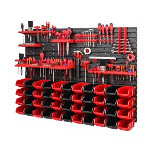 Plastic Storage Bins 1152 mm X780 Mm-Pegboard Wall Organizer with 44 Pieces Stackable Boxes Tool Bin for Garage