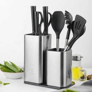Premium Stainless Steel Multi-Functional Kitchen Items Storage Organizer for Countertop Cabinet Drawer Knife Scissors Holder