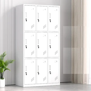 5-Compartment Steel Metal Gym Locker School Changing Room Key Lock Storage Cabinet Knock-Down Design Electrostatic Powder