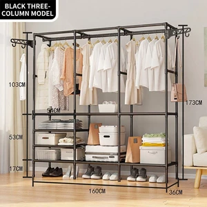 Simple Coat Rack Floor-standing Clothes Rack Household Minimalist Assembly Clothes Rack Storage Organizer