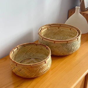Bamboo Woven Fruit Basket Storage Basket