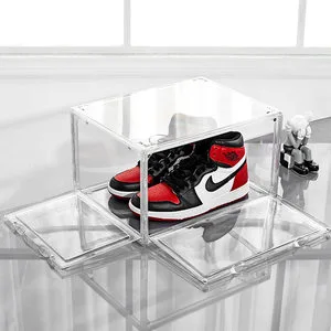 Custom Acrylic 6-Sided Full Hard Shoe Storage Box - Clear Dustproof Stackable Shoe Organizer