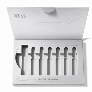 Custom Serum Vial Case Display Box Paperboard Sponge Liner Skin Care Packaging Retail Sample Set Low MOQ Custom Logo OEM