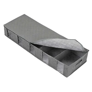 Foldable Under Bed Bags Pack 5 Grid Under Bed Storage Boxes Thick Breathable Underbed Clothes Storage Bags Zippered Organizer