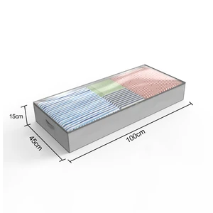 Under Bed Storage Bag Organizer with Reinforced Handle Thick Fabric Clear Window Large Capacity Foldable Underbed Organizer