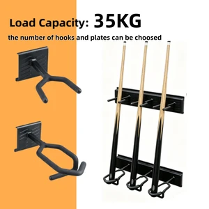 Heavy Duty Wall Mount Storage Rack 35KG Load Garage Organizer Hooks for Long Items Pegboard Slot Board Display Stand Rack