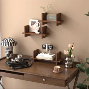 Clearance Modern Eco-Friendly Wooden Wall Mounted Three-Tier Storage Rack and Shelf with Multifunction Design