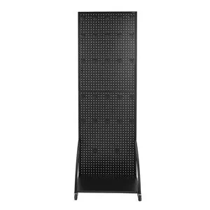 Black Roller Storage Pegboard Display Stand with 30 Hooks and Panels for Wall Storage