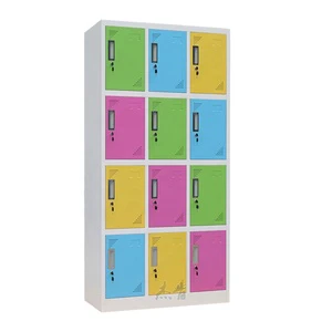 Colorful 12 Door Steel Locker Cabinet Lockable Metal Storage Locker for School Office Employee Staff Personal Storage