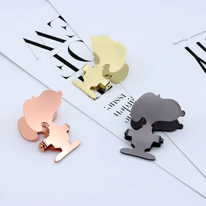 Wholesale Custom Cartoon-Shaped Metal Binder Clip Personalized Colorful Binder Clip Bulldog Clip