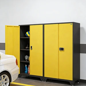 Modern Heavy Duty Steel Storage Cabinet with Key Lock for Garage Hotel Park Sports Gear & Tools-Workshop Use