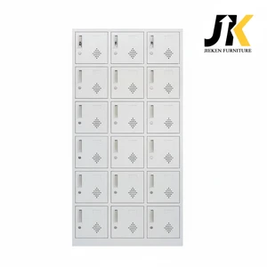 18 Door Steel Locker Cabinet Secure Key Lock Metal Storage Lockers for Office Gym School