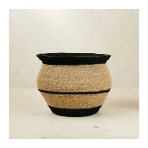 Custom Logo Handmade Brown Rattan Jute Yarn Circle Modern Flexible Design Storage Basket Set Eco-Friendly Decorative Organizer