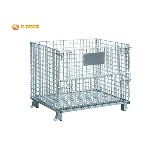 Zinc-Plated Storage Folding Collapsible Stackable Wire Mesh Basket
