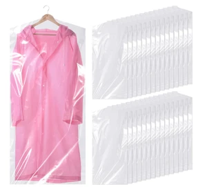 Wholesale Custom Reusable Transparent Hanging Dust-proof Clothing Protector Covers with Size and Logo for Garments