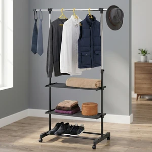 Modern Metal Coat Rack With 3 Shelves And Hooks Freestanding Storage For Bedroom Home Furniture