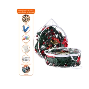 Christmas Wreath Storage Bag, Transparent Round Storage Bag, Christmas Festival Gift, Under the Bed Storage Bag