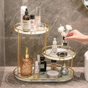 Desktop Cosmetic Skin Care Storage Rack Metal Makeup and Perfume Organizer
