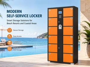 12 Door Smart Outdoor Beach Storage Locker Self Service Electronic Cabinet Digital Code Lock Waterproof Durable Resort Swimming