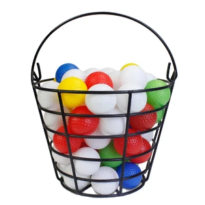 Golf Ball Basket Wire Range Practice Bucket Metal Storage Holder Driving Range Carrier with Foldable Handle Portable Custom OEM