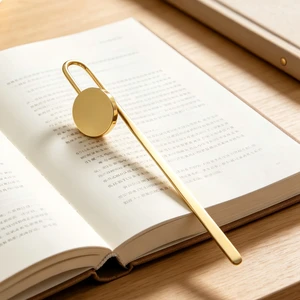 Wholesale Gold Round Metal Crafts - Hook Bookmark Blank Unfinished Page Clips For Laser Engraving Custom Logo