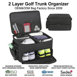 2 Layer Golf Trunk Organizer For Shoes Balls Car Organizer Trunk Travel Practice Golf Golf Locker Storage Bag