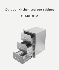 Special Stainless Steel Kitchen Storage Cabinet With Three Layers Of Drawers Wall Mount For Indoor/Outdoor Use Easy To Push Pull
