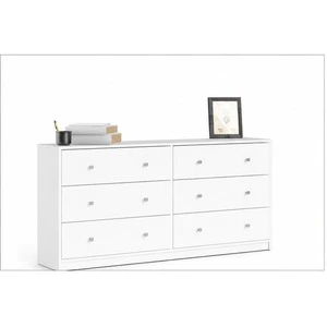 Modern White 6 Drawer Dresser Bedroom Chest of Drawers Storage Cabinet OEM ODM Factory Supply