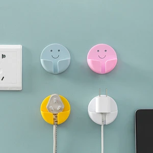 Creative Power Plug Self-Sticky Hook Multifunctional Storage Retainer Plug Holder for Kitchen Bathroom Durable PVC Novelty Hooks