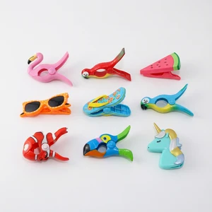Animal Shaped Plastic Beach Towel Clips Heavy Duty Strong Grip Clothespins for Beach Chair Pool Cruise Windproof Clothes Pegs