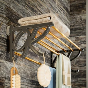 Storage Towel Rack Stainless Steel Single-tier Wall-mounted Rack Modern Sustainable Storage Shelf