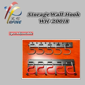 Must Have 5pcs Adjustable Heavy Duty Metal Detachable Garage Storage Wall Hook Rack for Garden Tools and Bikes
