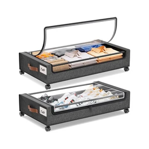 New Shoes Clothes Organizer Underbed Storage Containers Space Saving Rolling Drawers Under Bed Storage With Wheels