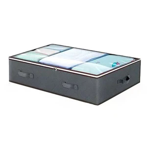 Foldable Under Bed Storage Containers and Closet Organizers with Fabric Europe Style for Linen Sheets Blankets Clothing