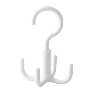 Creative Multifunctional Rotatable 4-Hook Plastic Space-Saving Eco-Friendly Hanging Rack for Cabinet Wardrobe