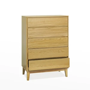 Scandinavian Style Wooden Dresser for Bedroom Rubberwood Chest of Drawers with Custom OEM/ODM Service