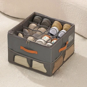 Bedding Storage Shoe Box with Lid Large Capacity Foldable Detachable Dustproof Waterproof Oxford Cloth Home Use Bedroom Storage
