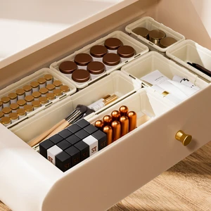 Scalable PP Injection-Molded Eco-Friendly Multifunction Desk Drawer Organizer Trays Storage Bins for Makeup Desktop Storage
