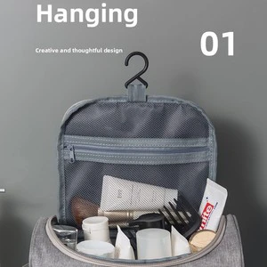 Cross-border Portable Bathroom Toiletry Bag Large-capacity Organizer Womens Makeup Bag Hook Storage Pouch Nylon Minimalist