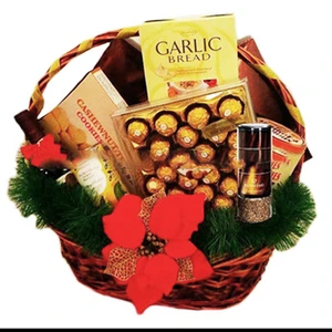 Empty Christmas Wicker Hamper Basket Wholesale Handwoven Woven Basket For Festival Gift Packing