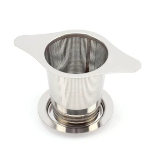 Fine Mesh 18/8 Stainless Steel Tea Infuser Basket With Multifunctional Lid