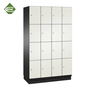 Cartmay School Lockers 3 Doors HPL Storage Locker Lock Key School Bags Organizer Shelf Furniture Cabinet Assembled Waterproof