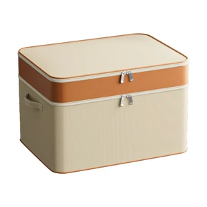 Large Fabric Storage Bag Foldable Clothes Organizer Quilt & Comforter Storage Box for Wardrobe/Living Room Dust-Proof Zipper OEM